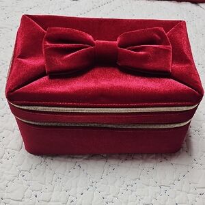 Estee Lauder Red Velvet Cosmetic Bag with Bow